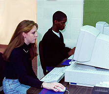 students working with computers
