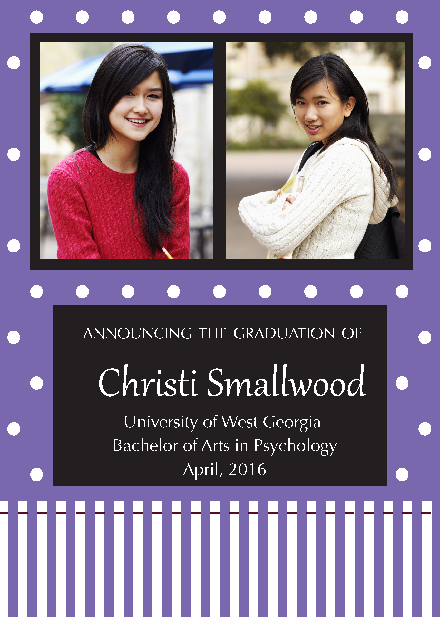 uwg custom printed graduation announcements