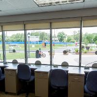 View of ticket window from the inside