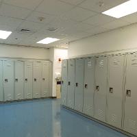 View of the visitor locker rooms located on the arena floor which can also be transformed into a green room for special events