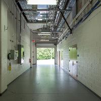 View of the loading dock hallway that enters onto the arena floor