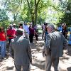 People gathered in a circle.