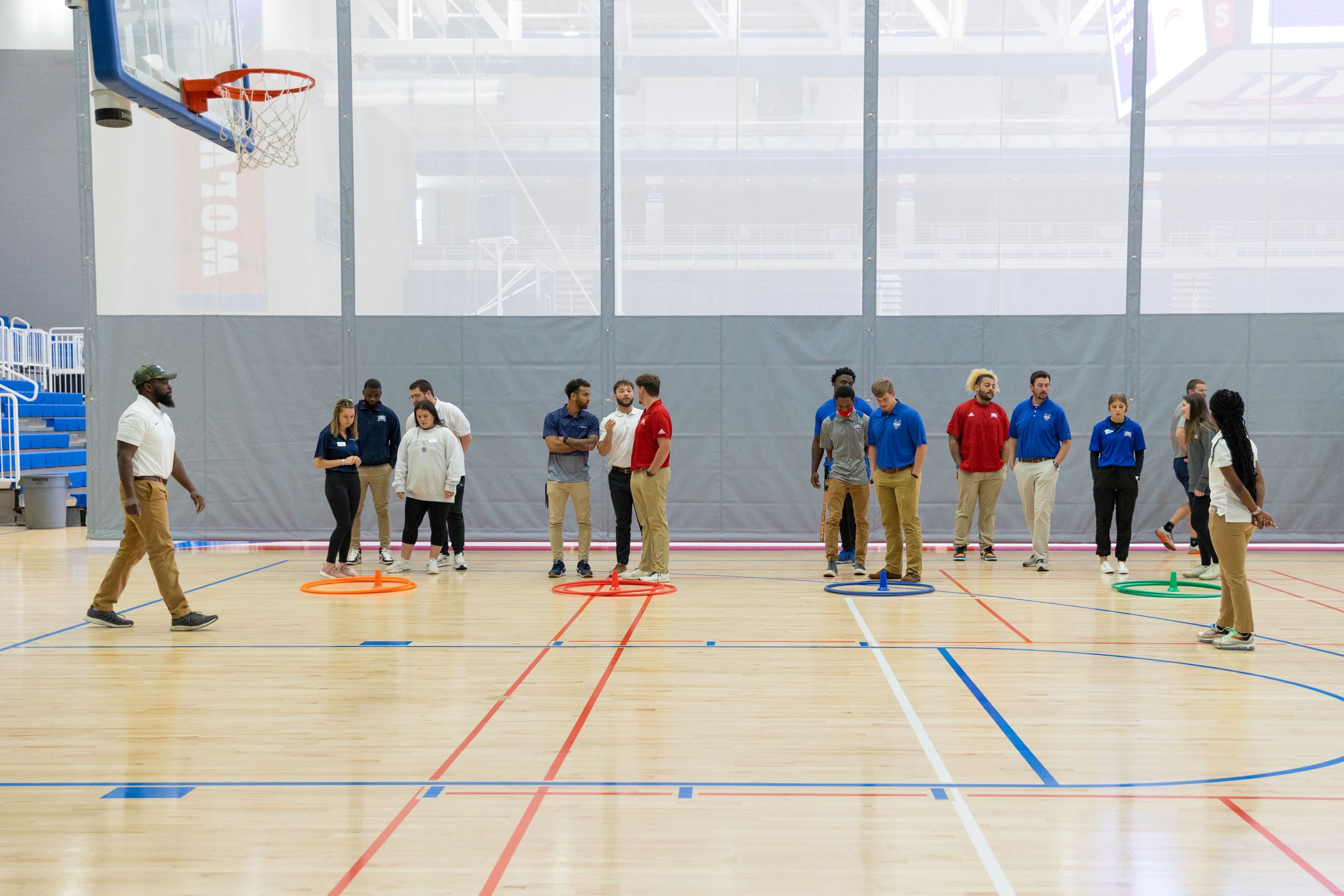 Physical Education students learning activities in the UWG Coliseum