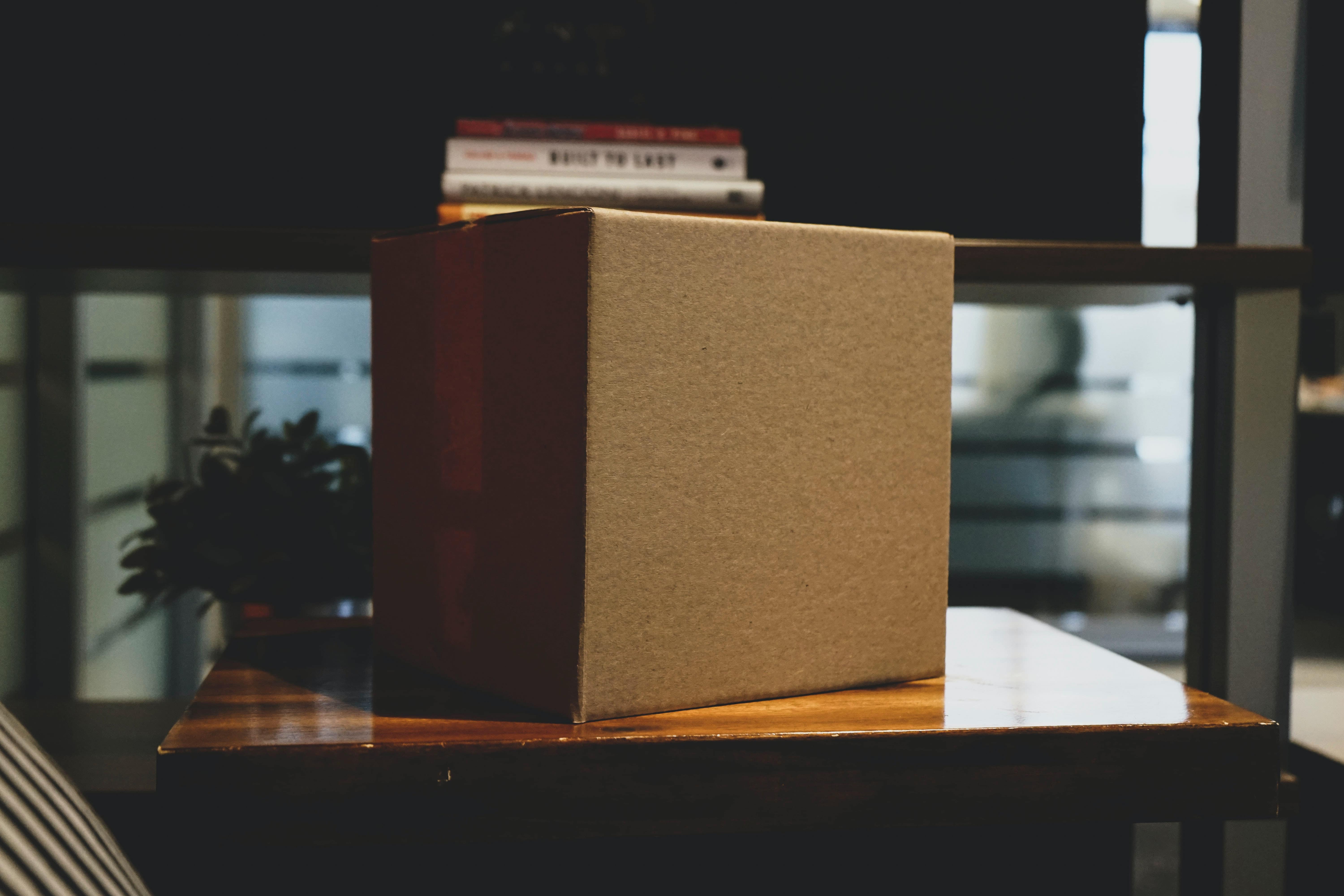 Box on desk