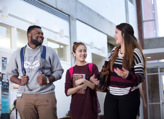 Students in a hallway