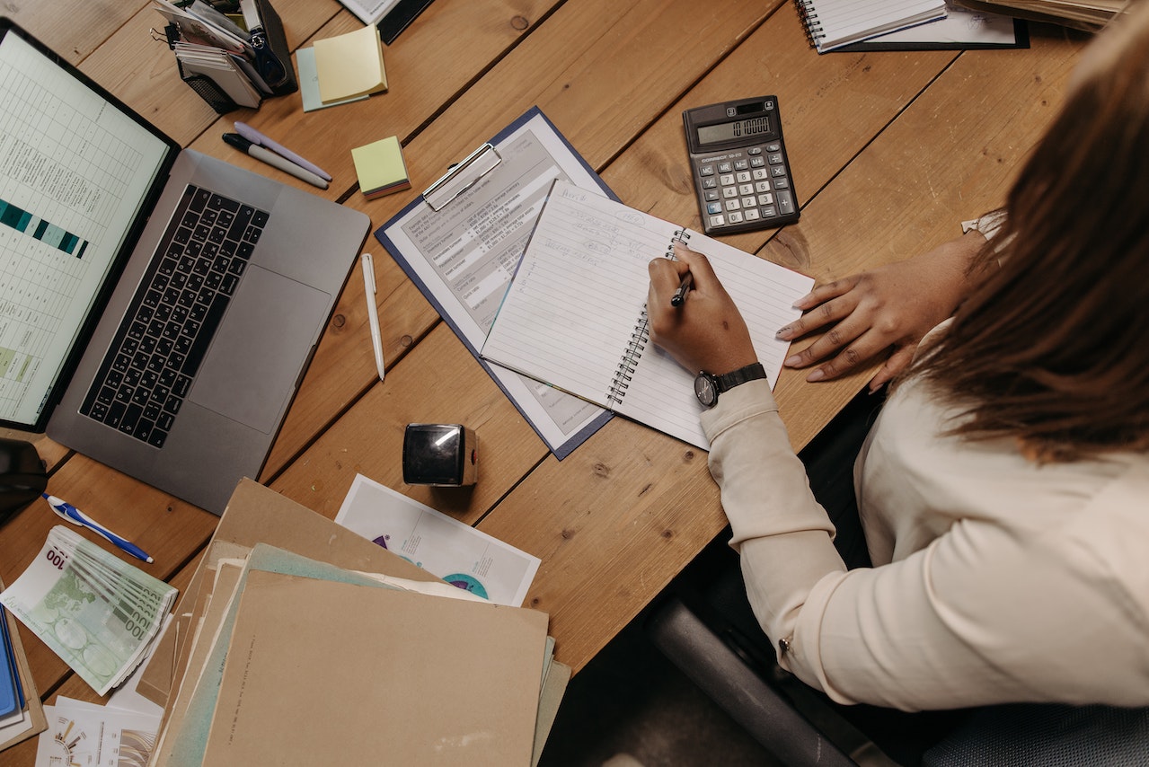 Woman doing some calculations