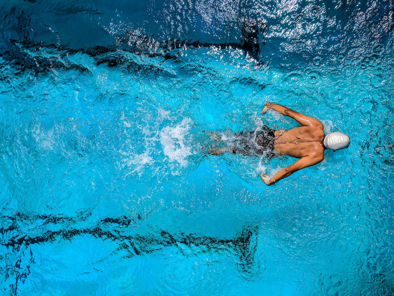 Swimmer swimming laps