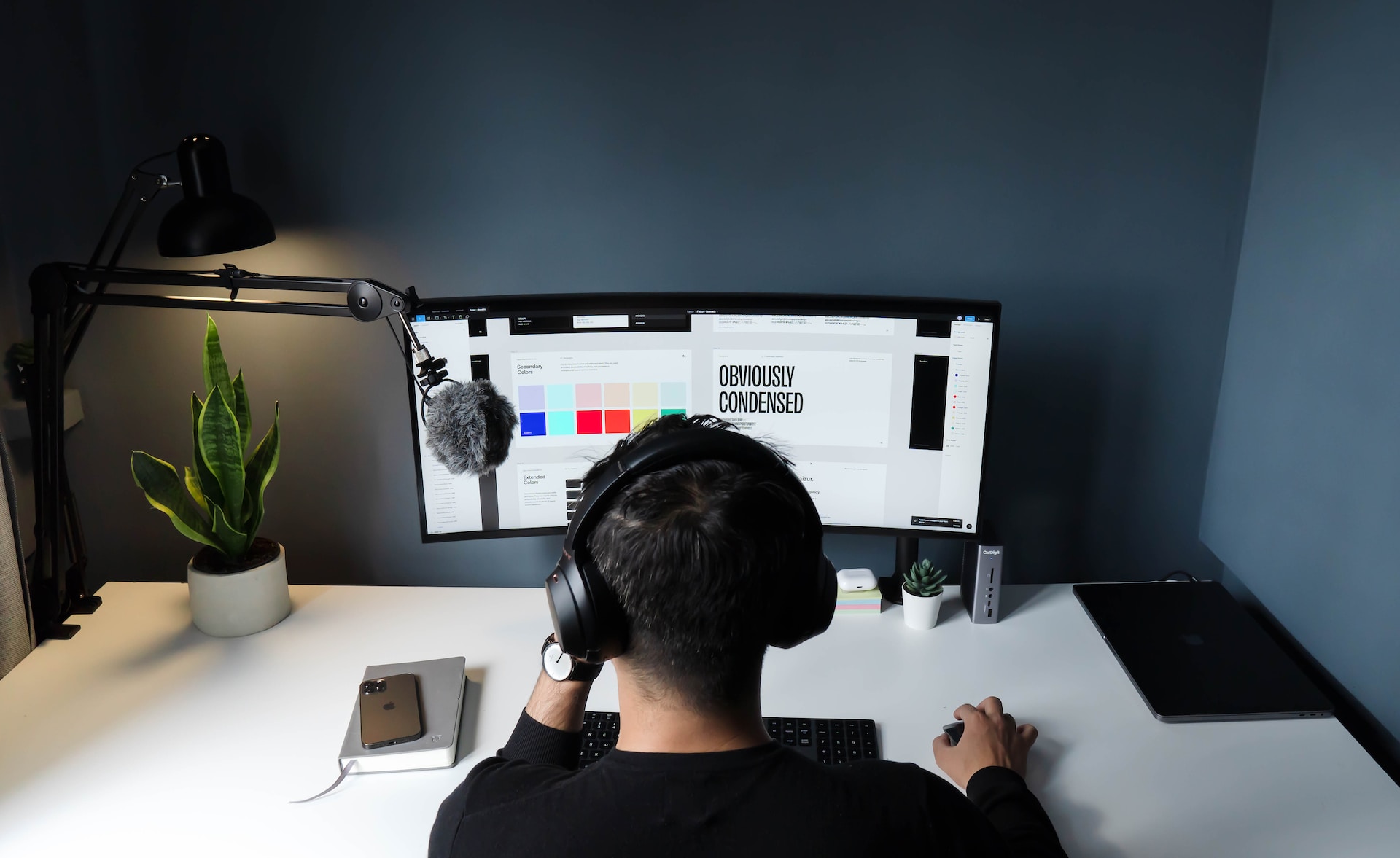 Graphic designer working on a computer