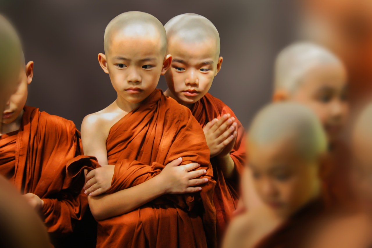 Two monk children