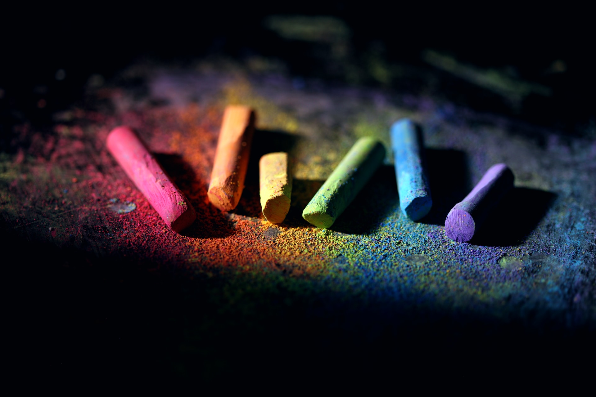 Rainbow chalk