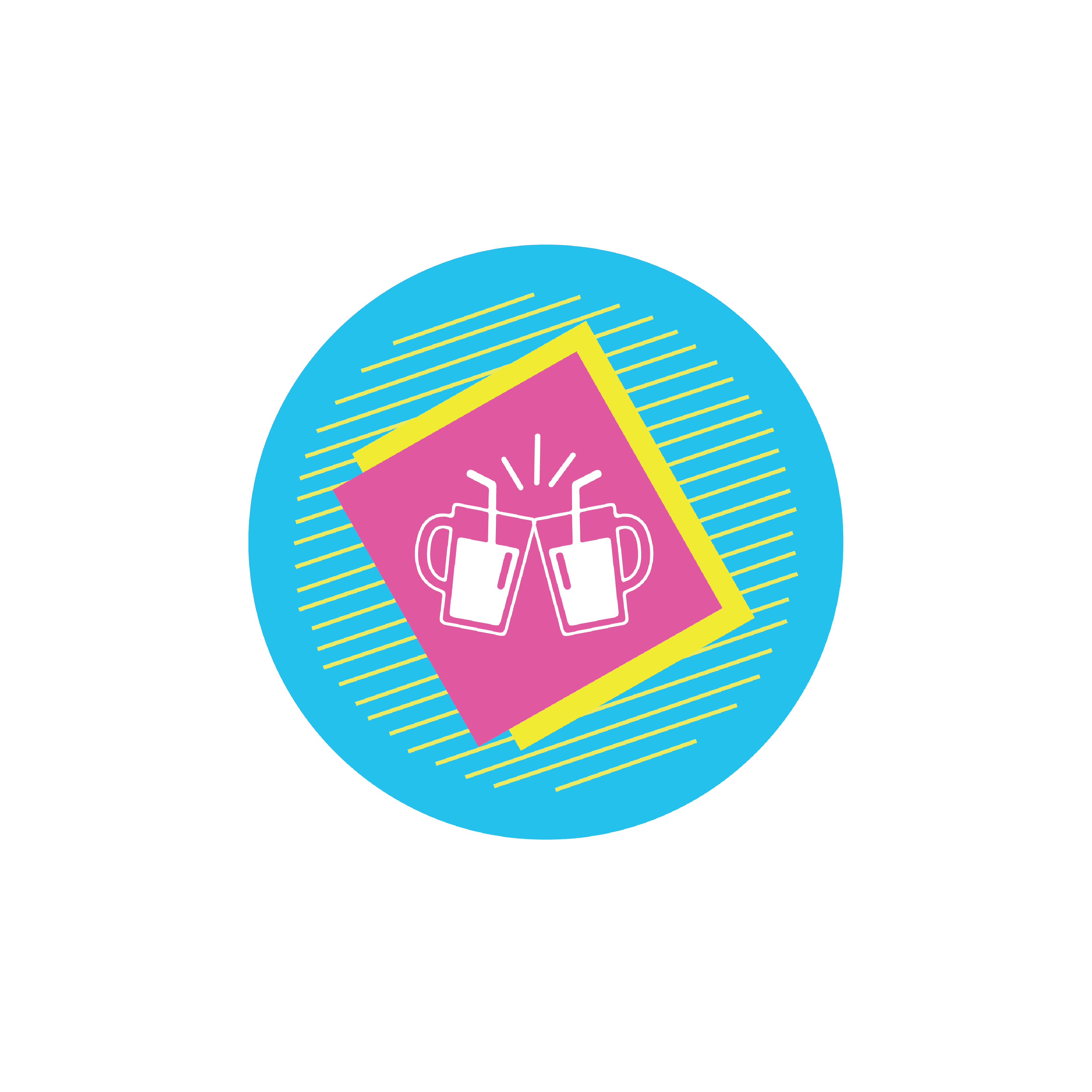 graphic of two beer glasses clicking together