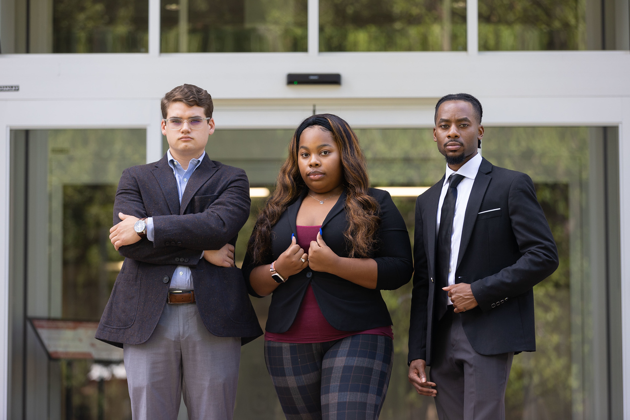 Students standing outside