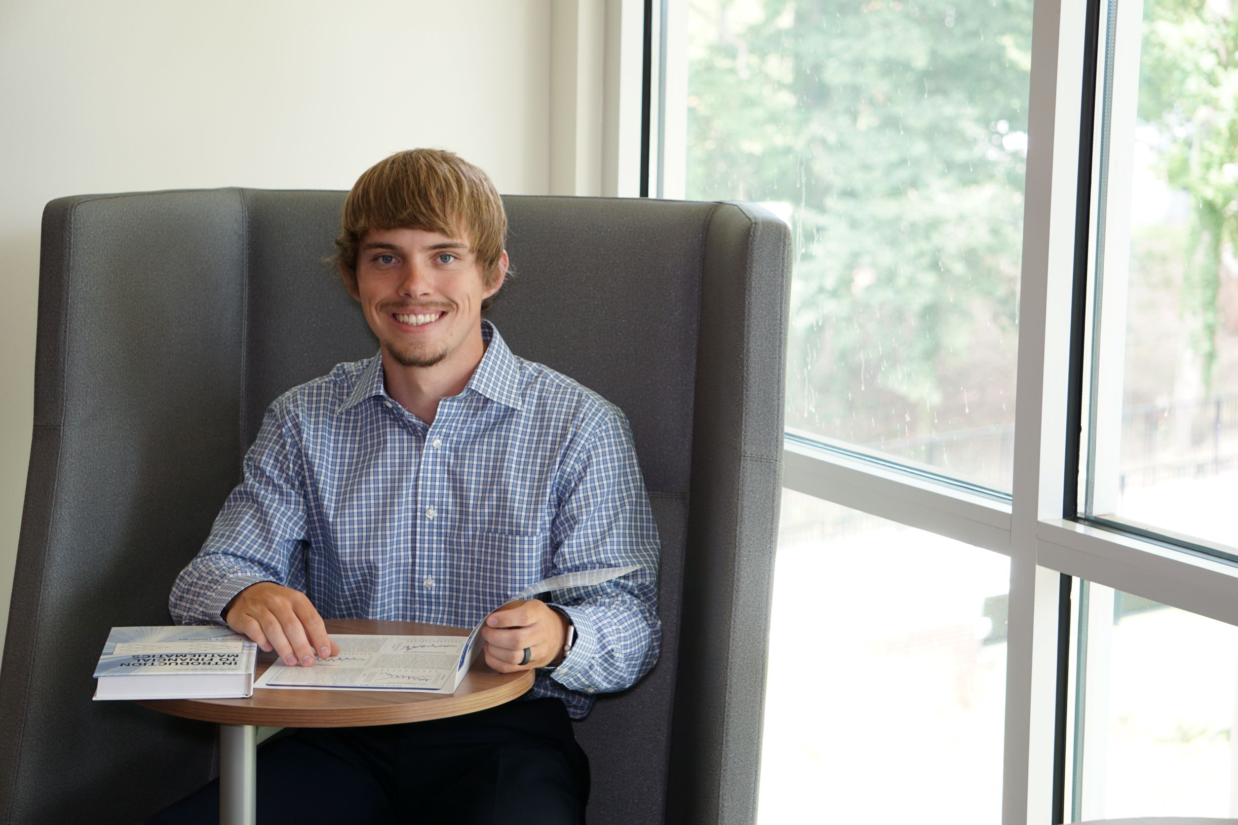 Student studying with laptop