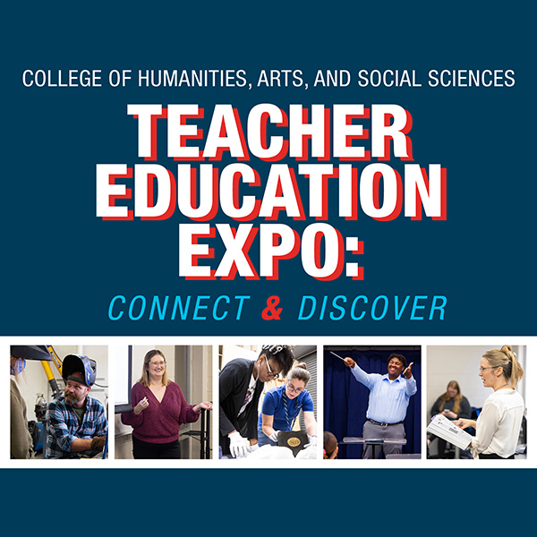 College of Humanities, Arts, and Social Sciences: Teacher Education Expo: Connect & Discover: photos of teachers within the College