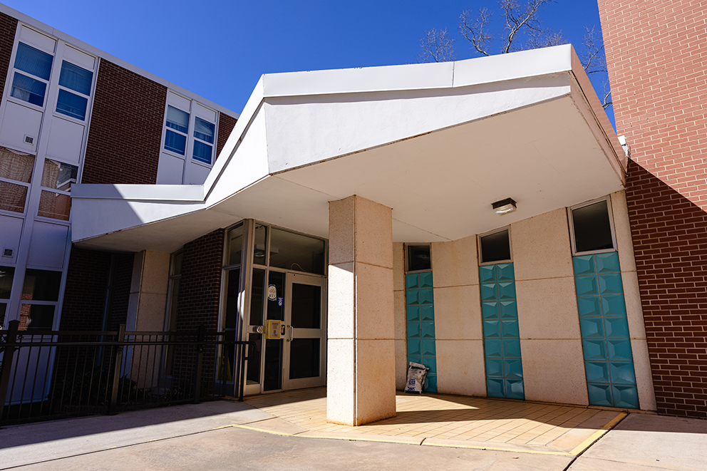 Office of Community Standards Building outside of Row Hall