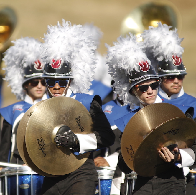 UWG marching band during a performance