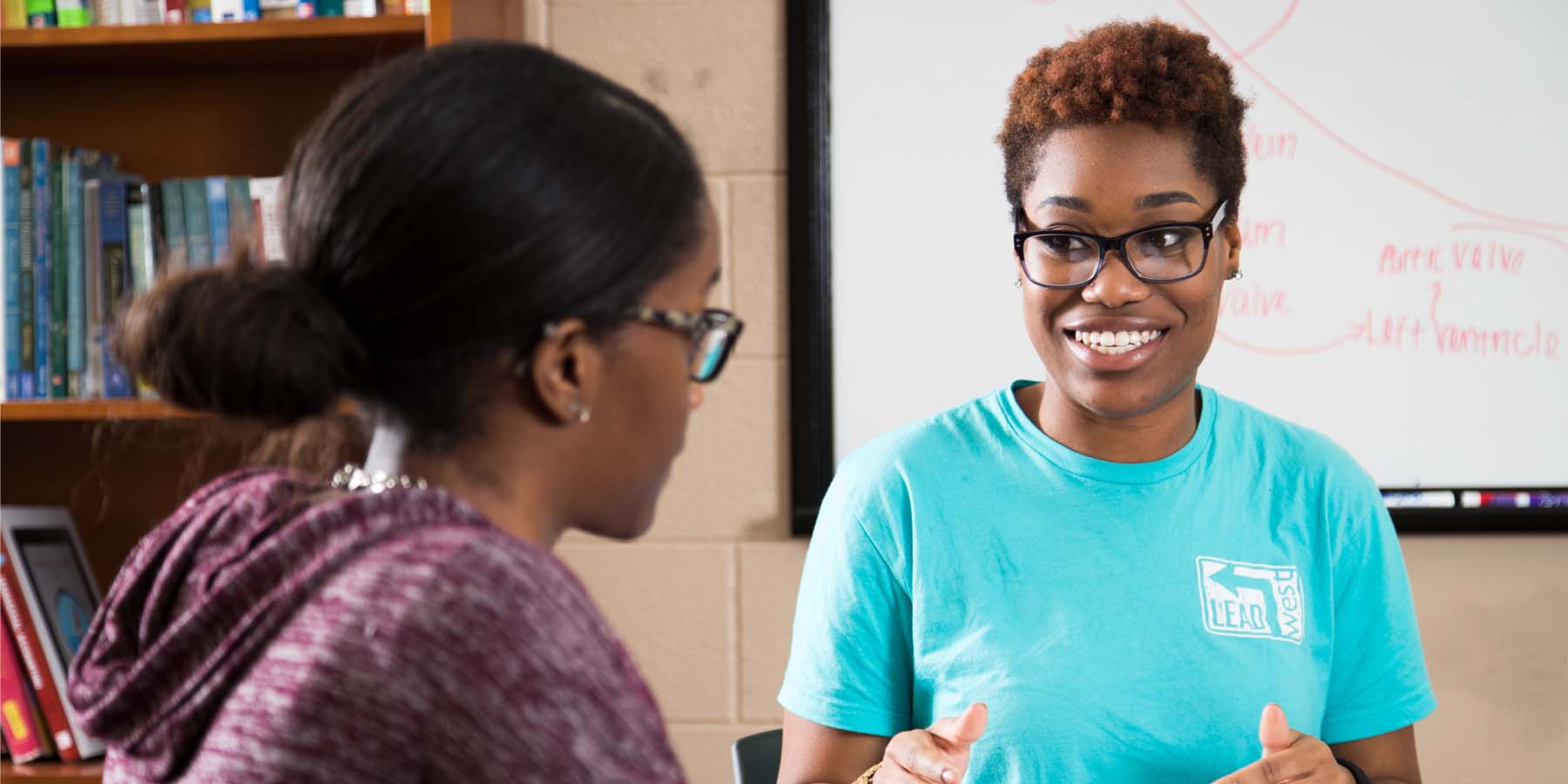 A tutor helping a student