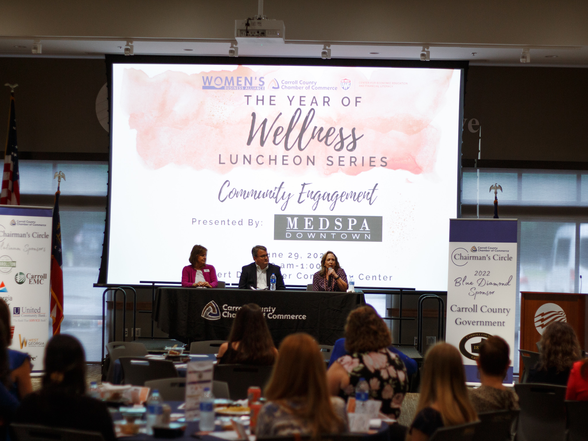Presenters speaking at The Year of Wellness Luncheon Series.