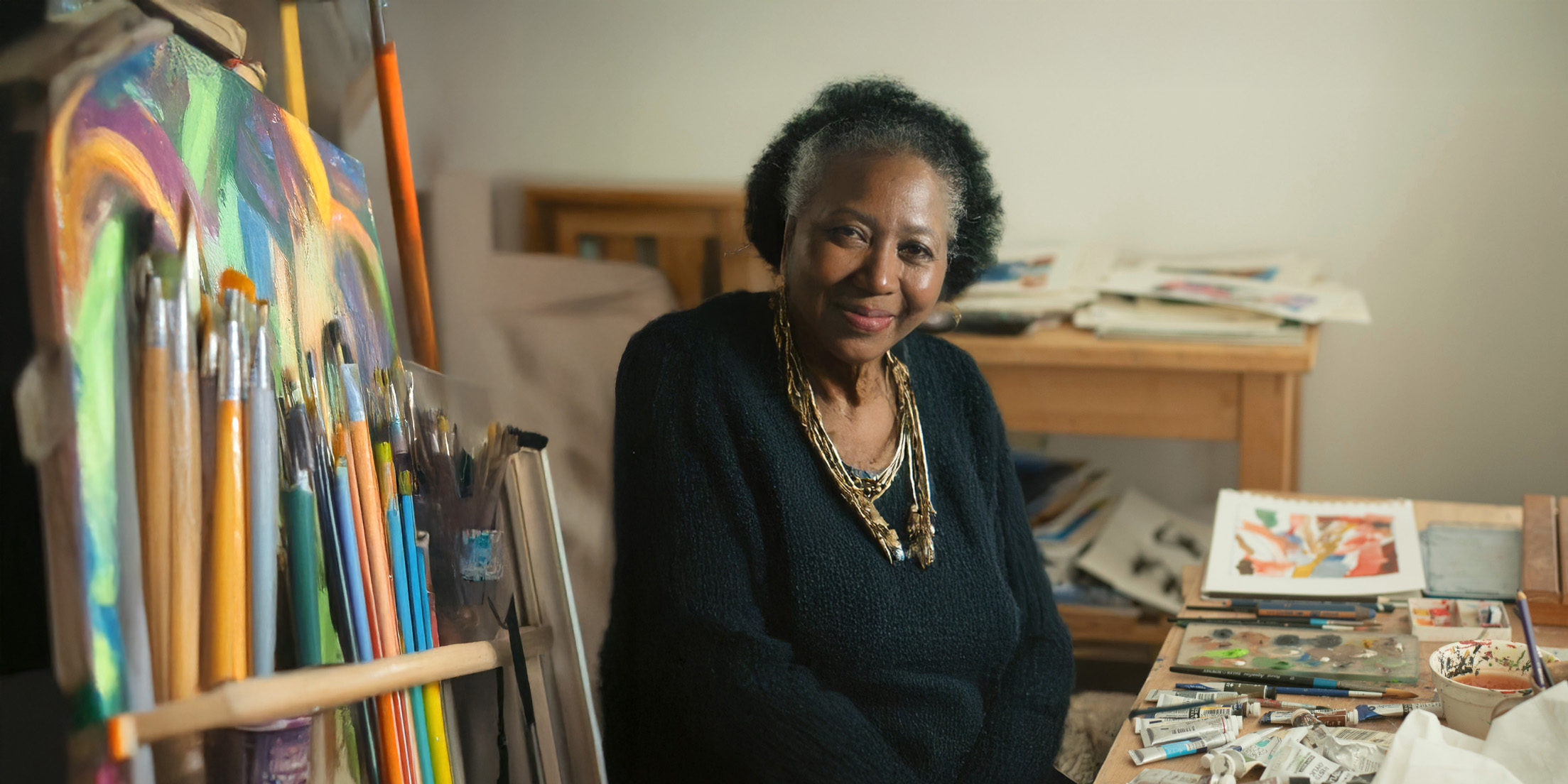 older woman in studio