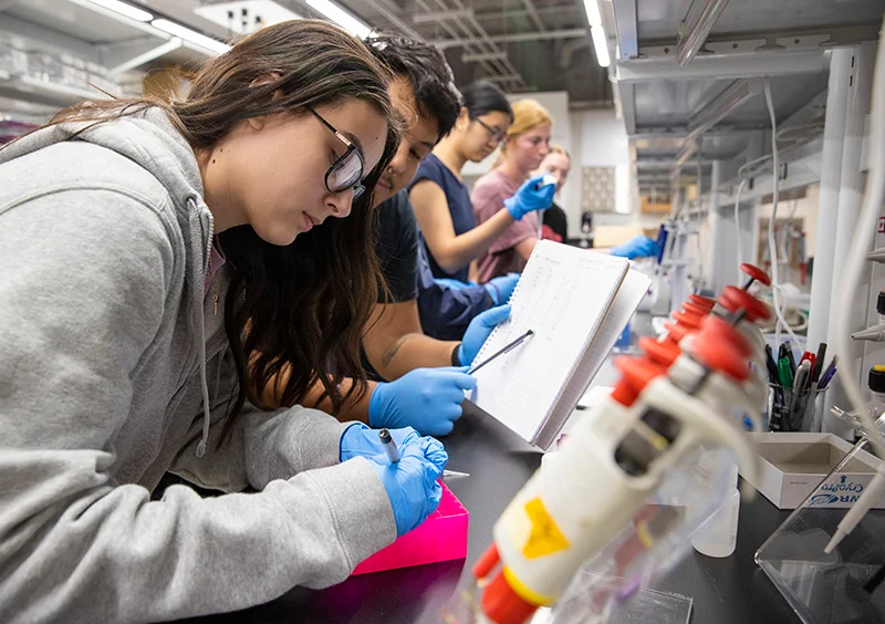 student analyzing water samples