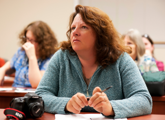 Adult learners in a classroom