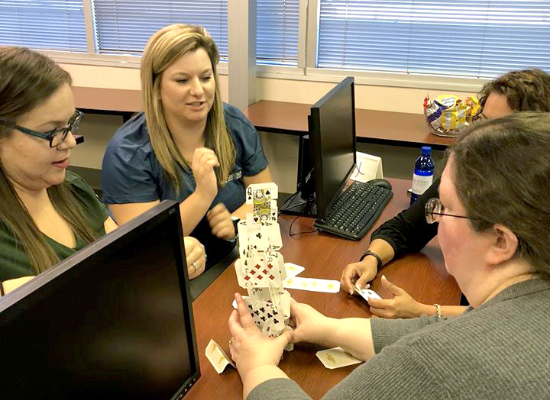 employees working together during training exercise