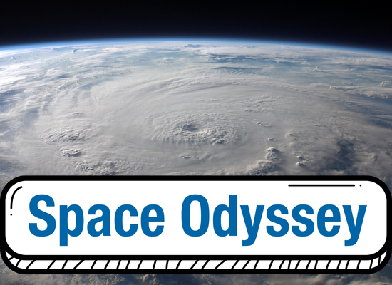 Space with Space Odyssey in Black Text