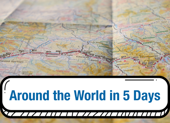 Photograph of a road map with the text World Travelers on the bottom.