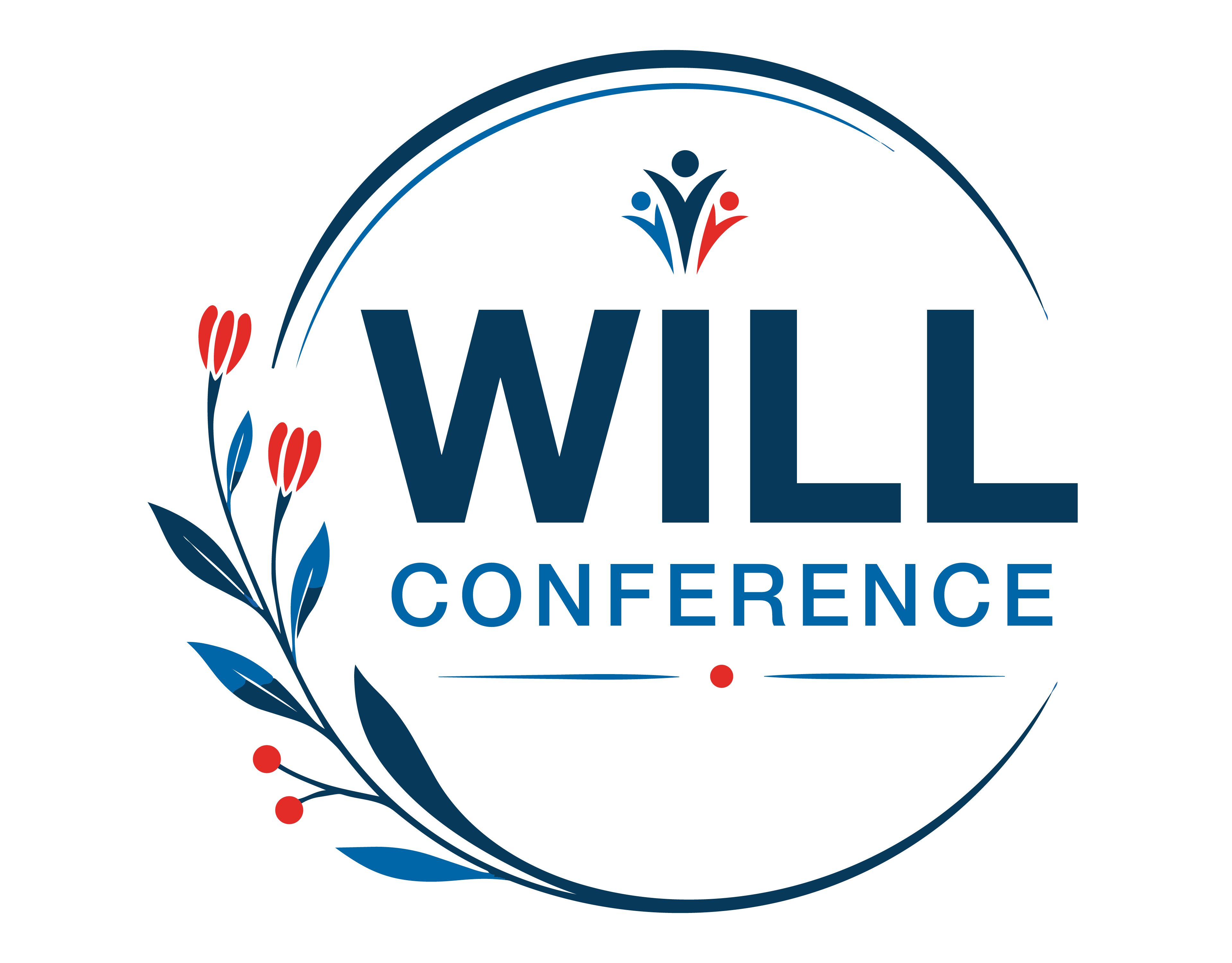 Will Conference Logo The WILL Conference Circle Red & Blue Logo with Flowers