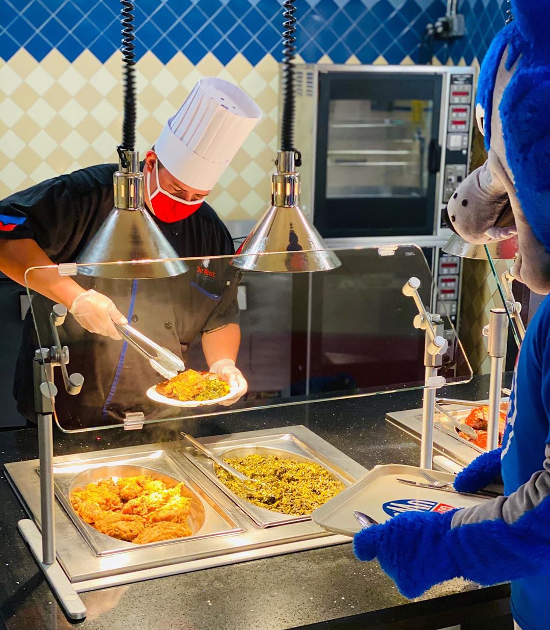 Serving at the Dining Hall