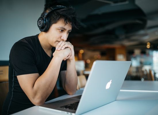 student with laptop