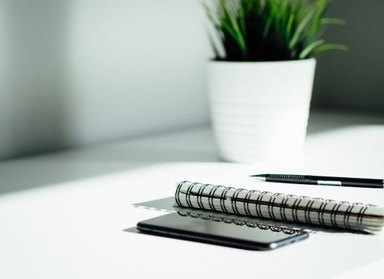 notepad on a desk
