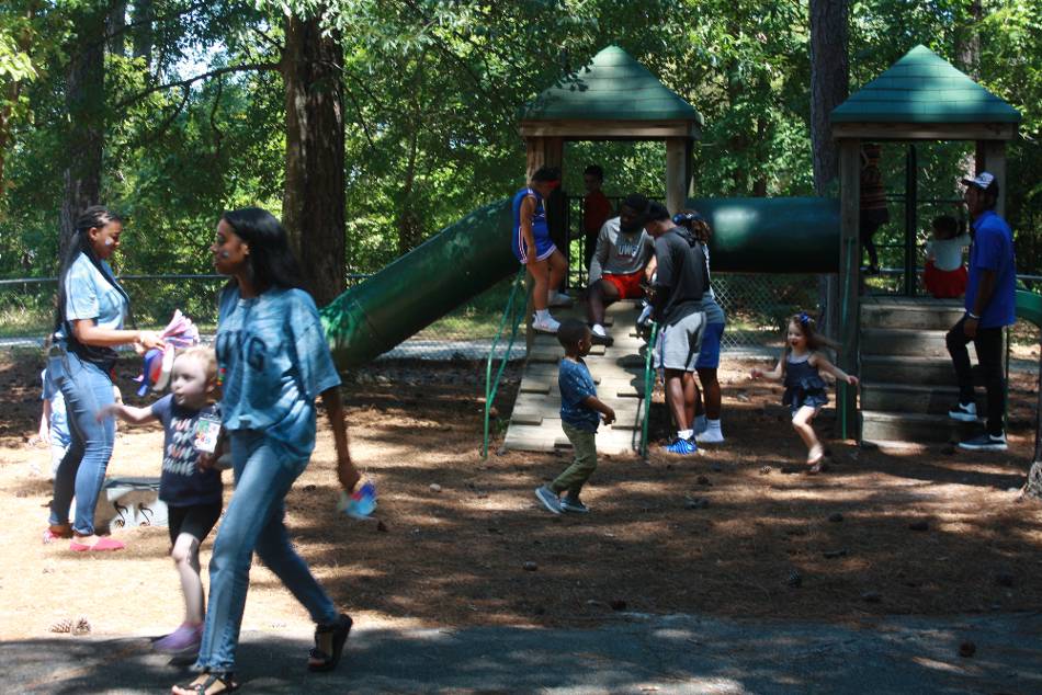 Early learning center students on the playground.