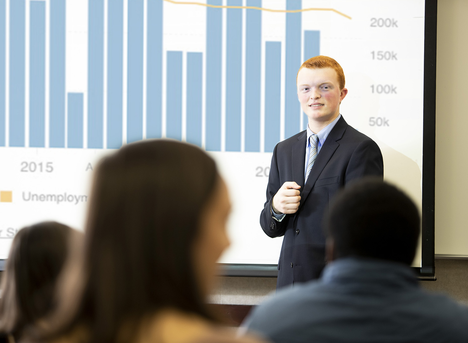 Student presenting to a class