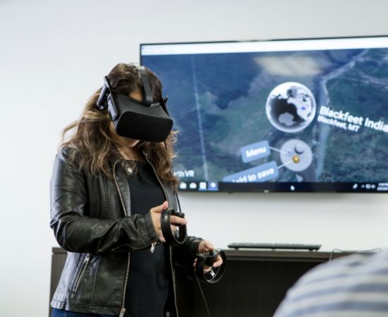 Student with VR headset