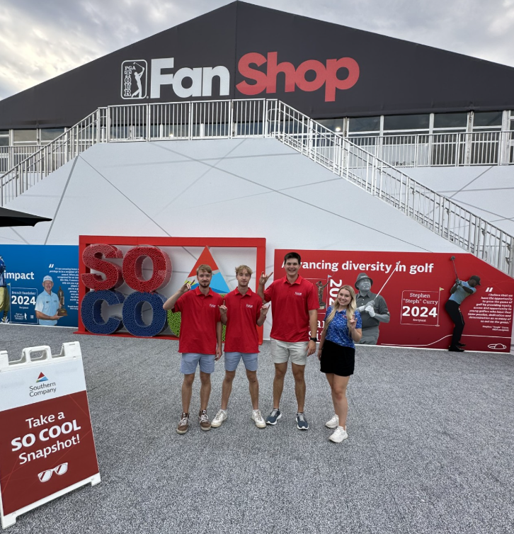 picture of students inside the fan shop