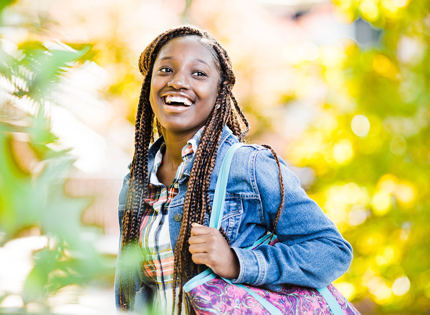 Female student walking through the UWG Carrollton Campus