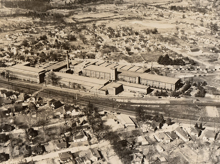 aerial view of textile mill