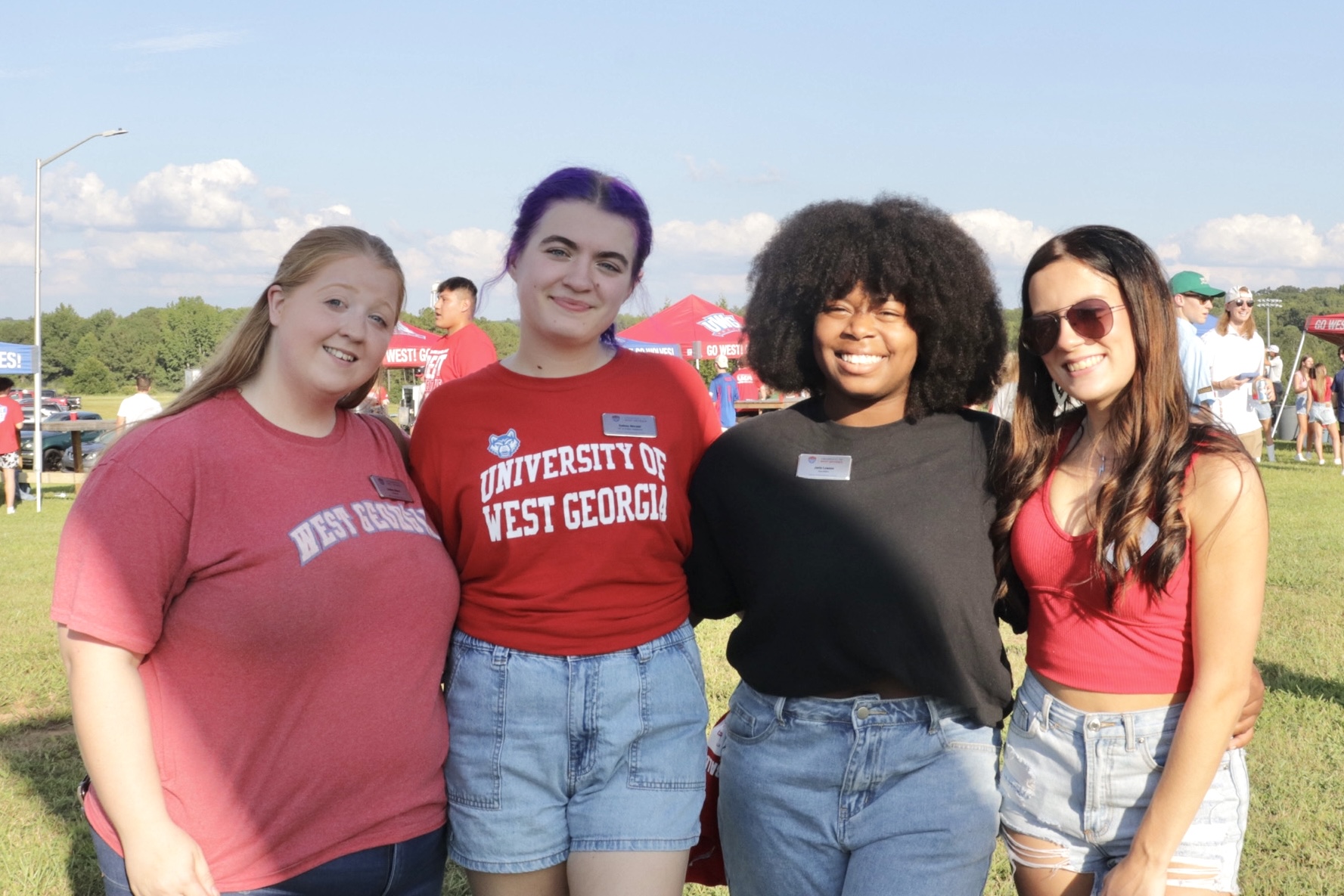 4 students at a football game