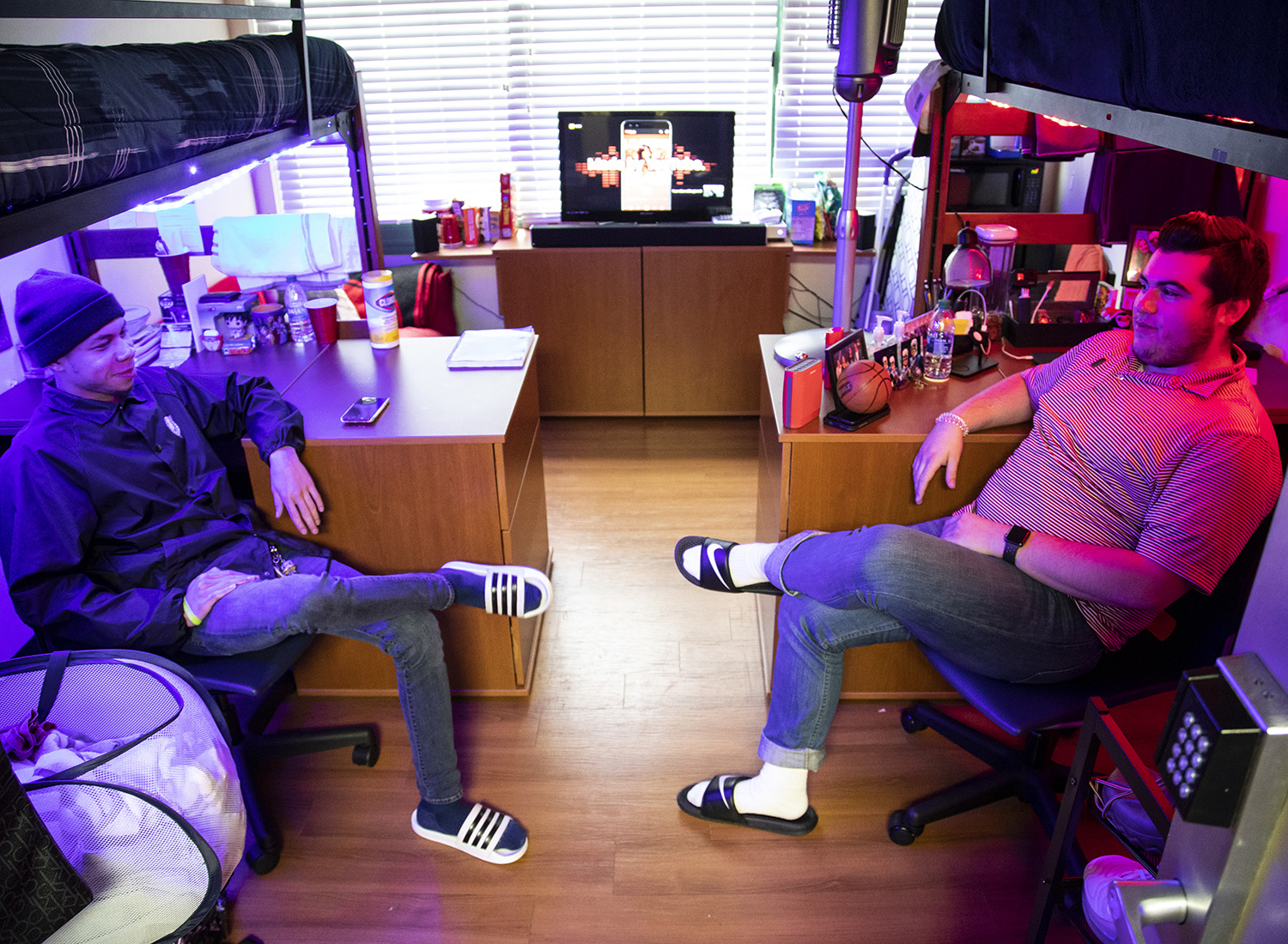 students in their residence hall room