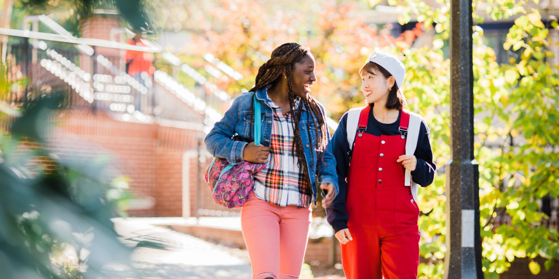 Students walking outside