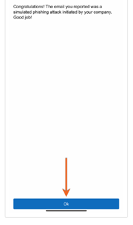 IOS Outlook Phishing Reported Congrats IOS Outlook Phishing Reported Congrats