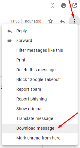 Print Icon Right click the 3-dots icon and select download message icon