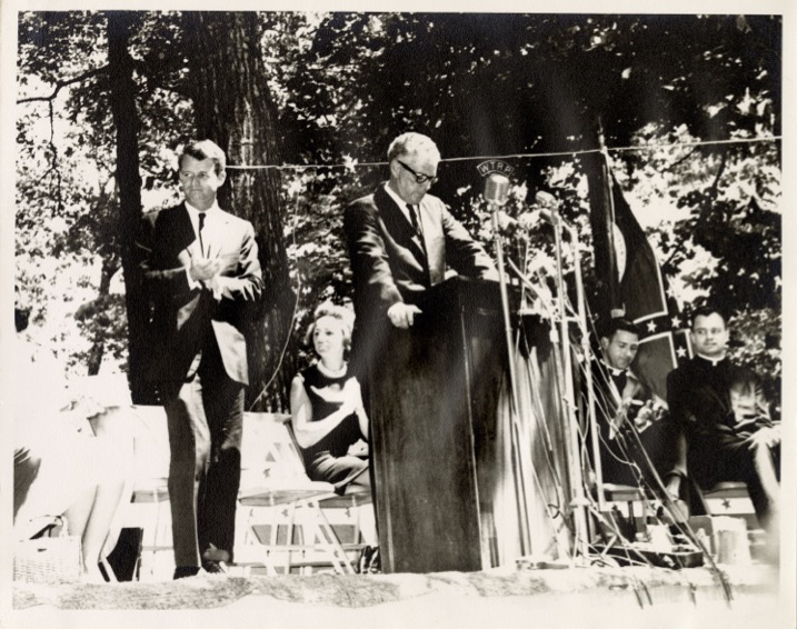 Robert Kennedy and Dr. James E. Boyd at the chapel dedication ceremony