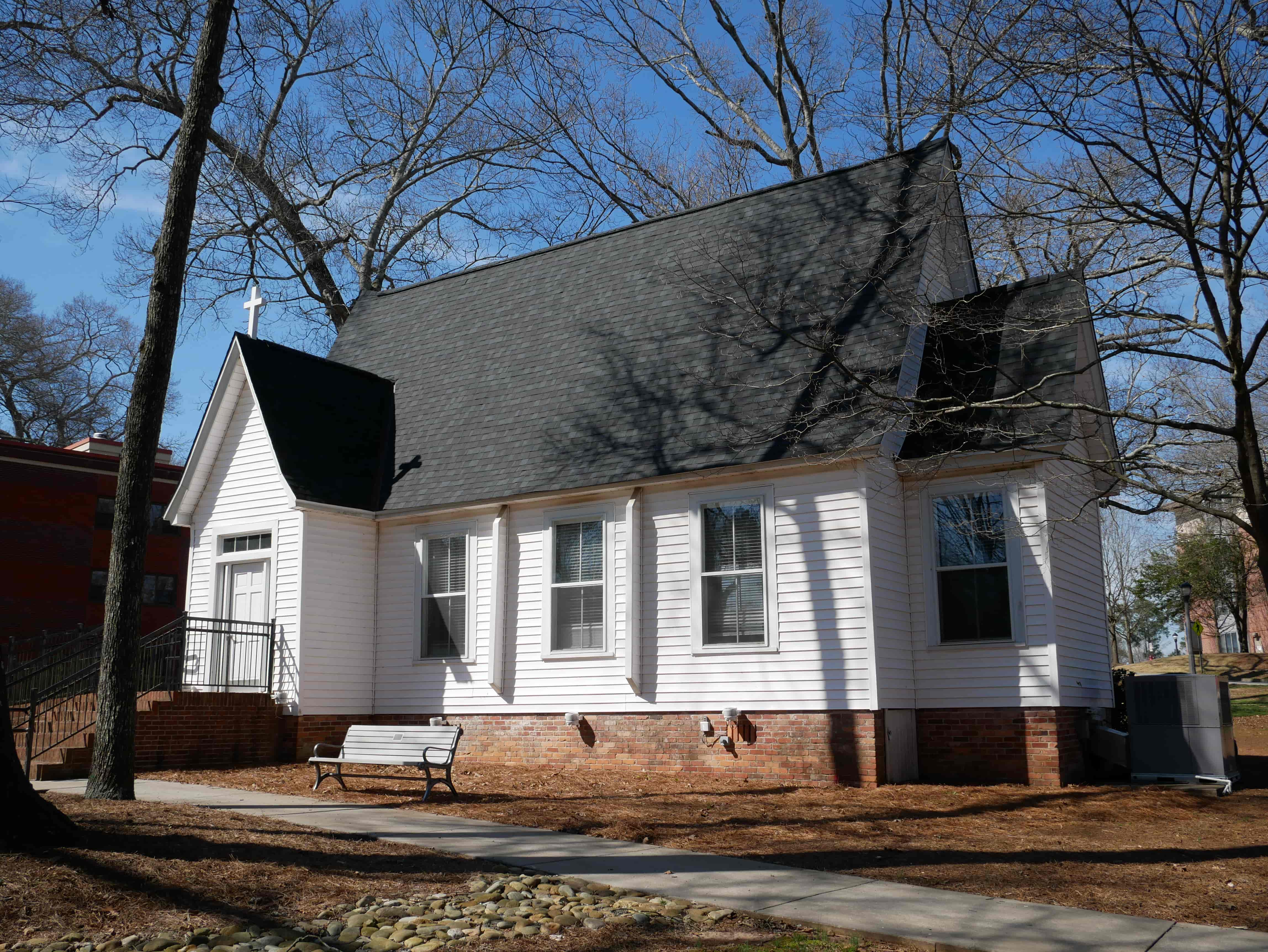 A right-side view of the Kennedy Chapel