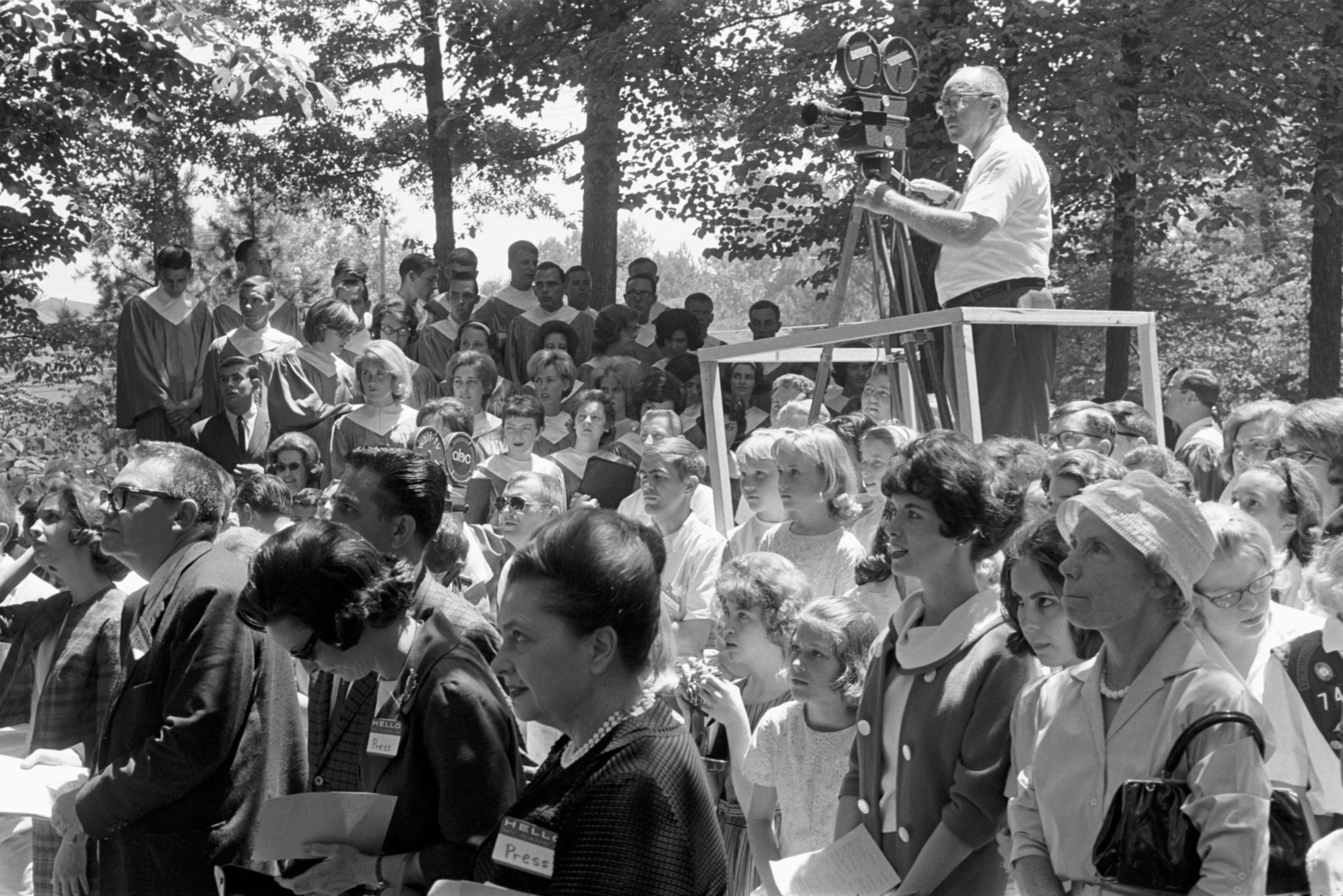 The West Georgia College Choir and press at the dedication ceremony