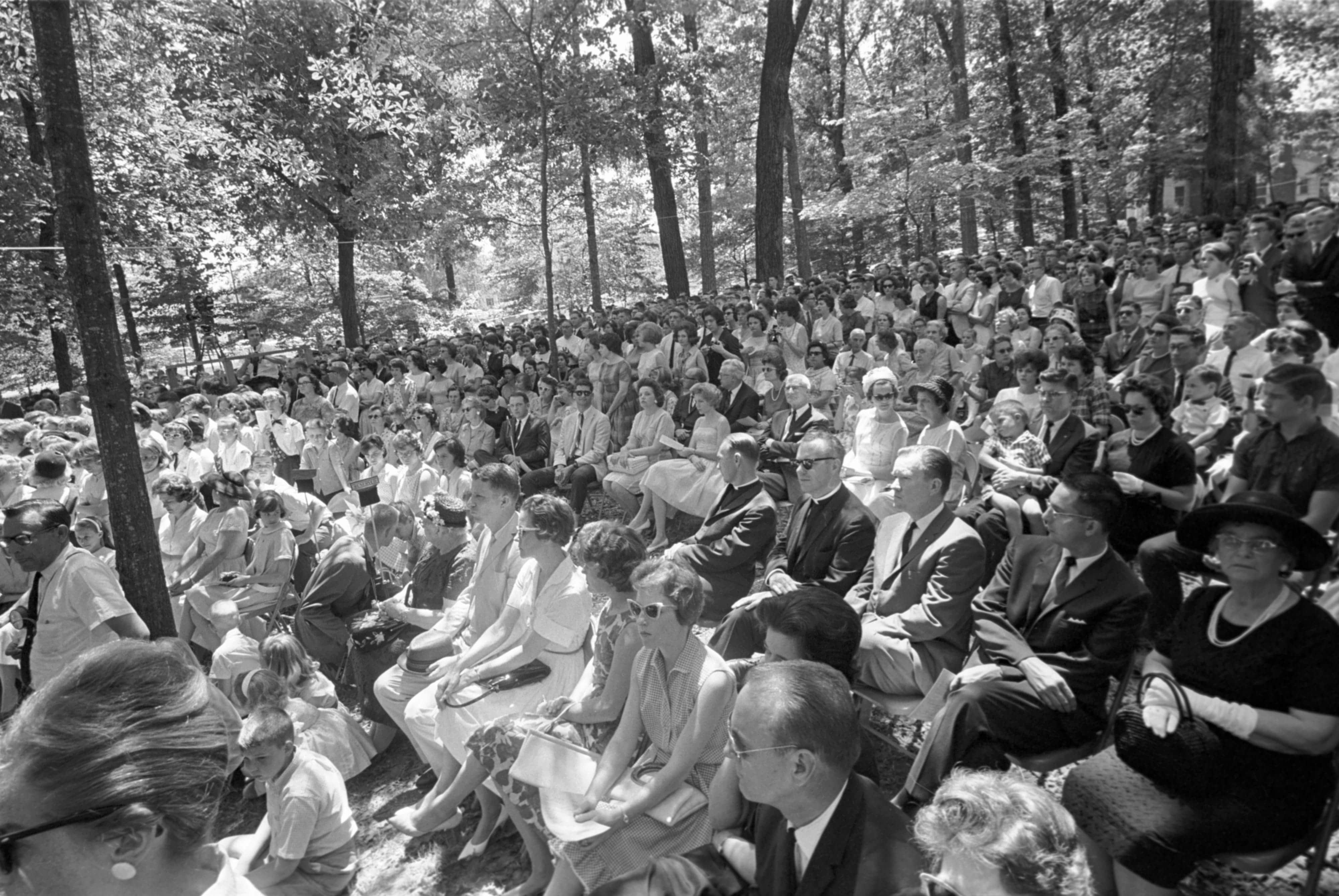 A view of the crowd at the dedication ceremony