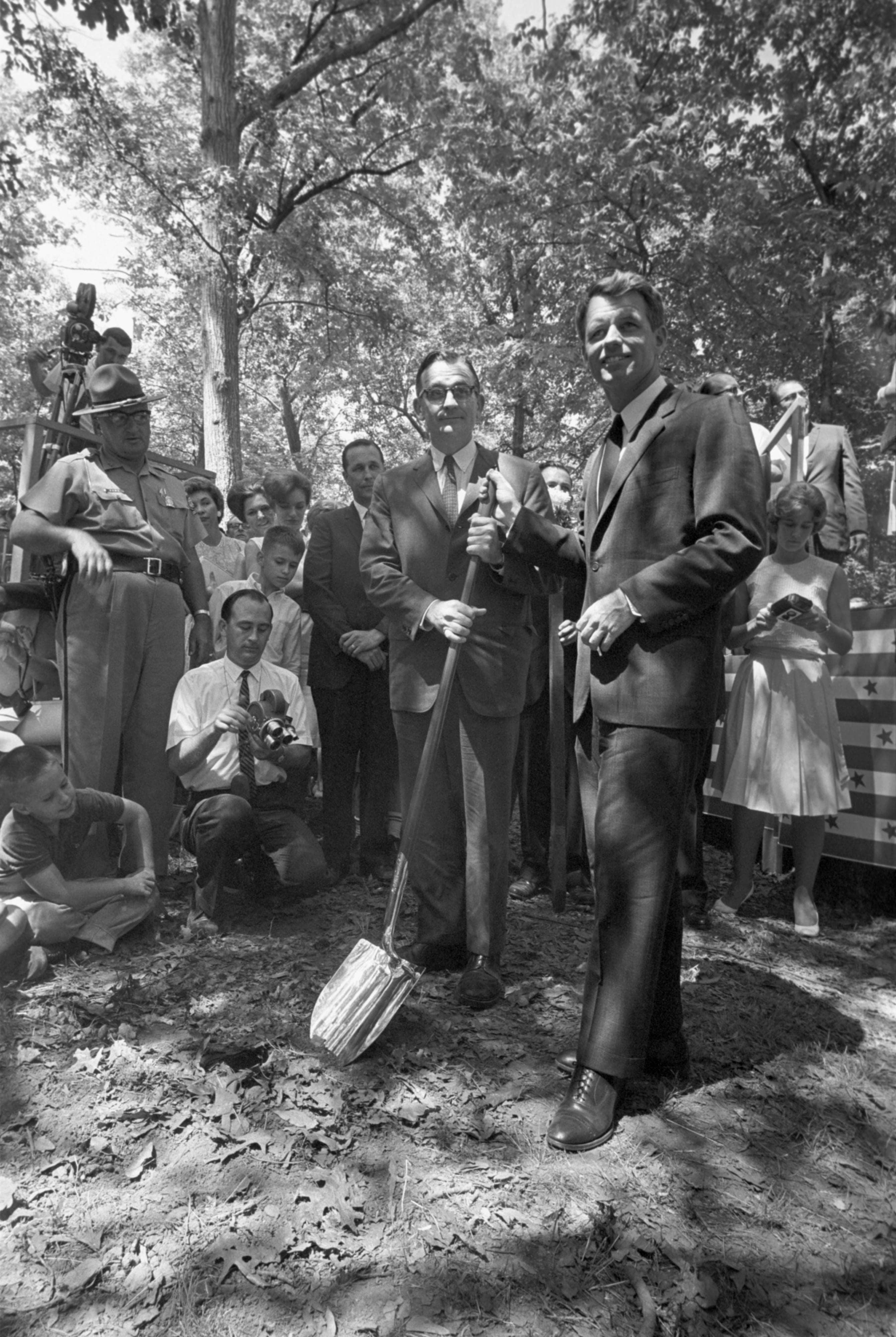 Robert Kennedy and Dr. Boyd preparing for the ceremonial groundbreaking