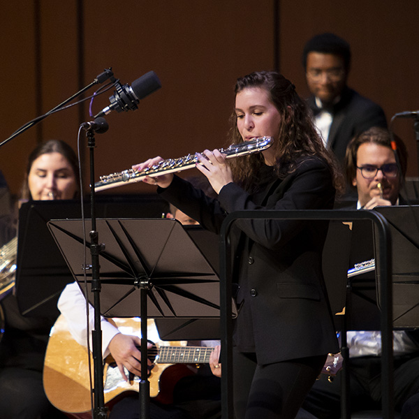 students playing in wind ensemble