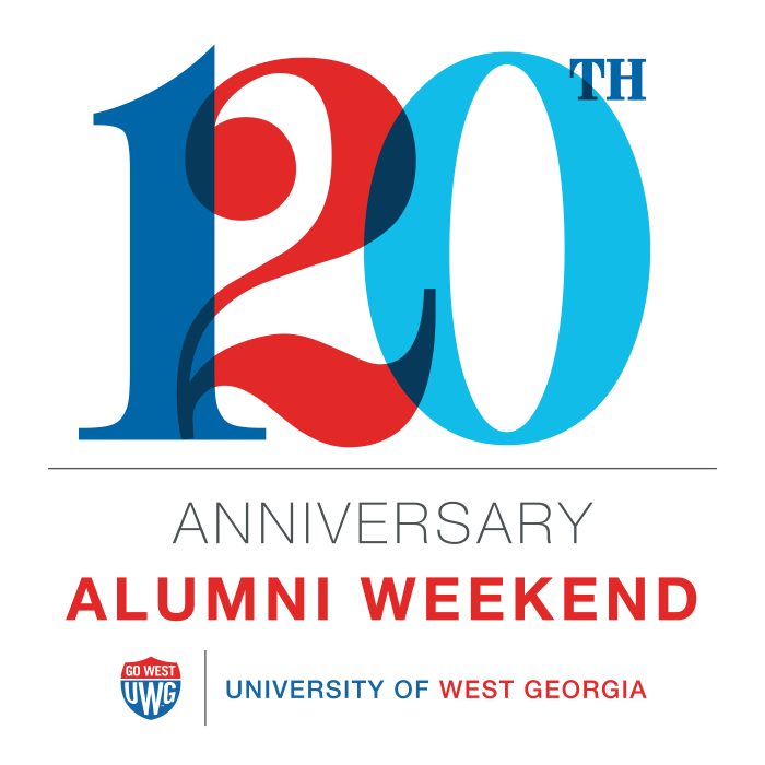 Logo that reads 120th Anniversary Alumni Weekend, University of West Georgia